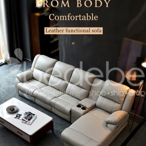 Modern Corner Chaise Leather Art Sofa, Leather Modular Sofa Bed